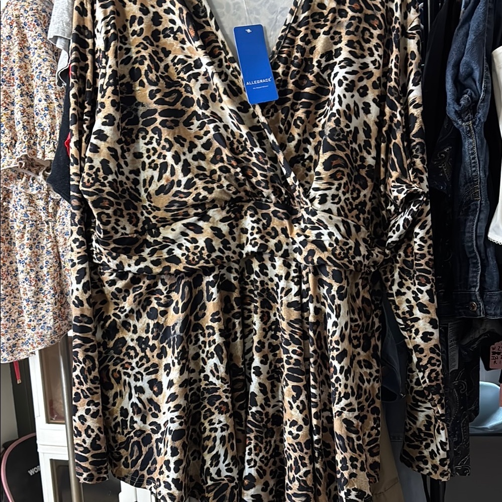 Allegrace Animal Print V-Neck shirt